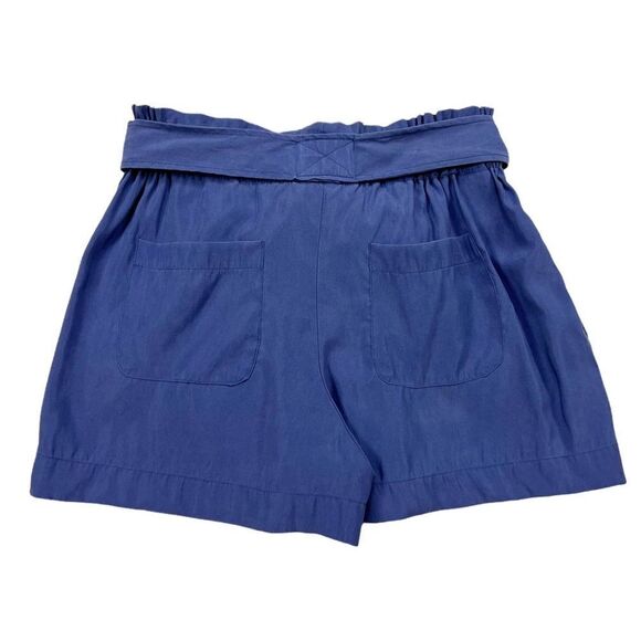 BCBG MaxAzria Navy Blue Tencil Paperbag Shorts Small - Picture 2 of 8
